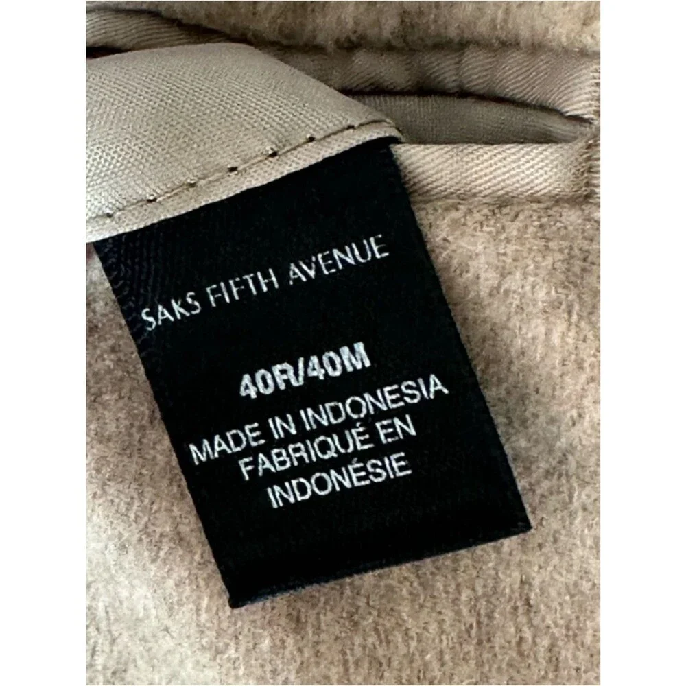 Saks Fifth Avenue Black Tan Cashmere Silk Sport Coat Formal Blazer Men’s 40R